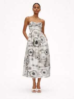 STINE GOYA Abby Dress “Moving Flowers” Organza Midi NWT Sz M